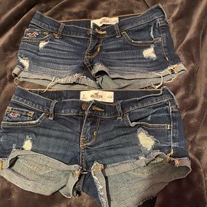two hollister size 24 jean shorts!